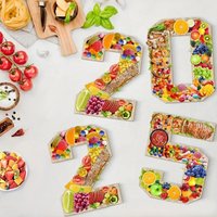 Wooden Digital Shaped Tray Happy Birthday Party Decoration Kids Adult Baby Shower Wedding Anniversary Party Supplies Number tray