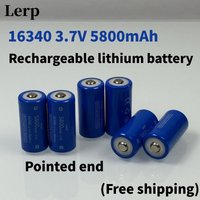 High energy 16340 lithium-ion battery 3.7V 5800mAh laser pointer/RC toy/outdoor use, free shipping
