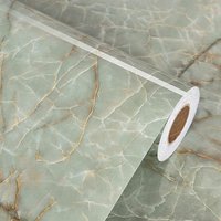 Green Contact Paper for Waterproof Marble Wallpaper Peel and Stick Vinyl for Cabinets Self-adhesive Removable for Drawer PVC