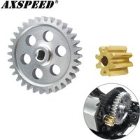 AXSPEED Transmission Gearbox Gears and Motor Gear Set 32T & 8T for Axial SCX24 90081 AXI00001 002 004 005 006 1/24 RC Crawler