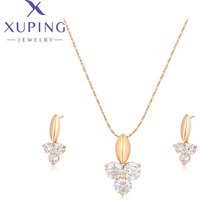 Xuping Jewelry New Arrival Charm Pendant Necklace Stud Earrings Set for Women Girl Party Birthday Gift X001056243