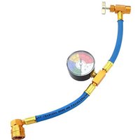 1set Car AC Refrigerant Charge Hose Kit Recharge Measuring Kit Can Tap Air Conditioning Pressure Gauge R134A 1/4" SAE Car Tool