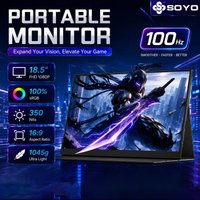 SOYO 18.5 inches Portable Monitor 1920x1080 pixels FHD IPS Gaming Monitor 100Hz refresh rate 16:9 Size ratio Display