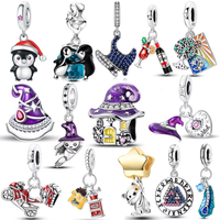 925 Sterling Silver cute dog Charms Beads Fit Original Bracelets Bag Keychain Charms Beads Pendant Diy Women Jewelry Gift