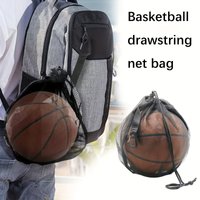 LIUSHADUOLA Portable Basketball Mesh Bag-Drawstring Sports Equipment Carrier,Foldable Multi-Purpose Net for Gym,Beach & Travel