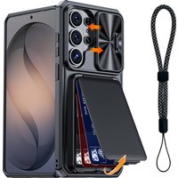 WEFOR Wallet Case for Samsung Galaxy S25 Ultra 6.9" 2025, Card Holder, Slide Camera Cover, Kickstand, Wrist Strap, Rugged Cover