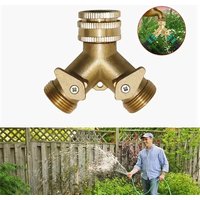 1/2Pcs Brass 2 Way Garden Hose Splitter 3/4 inch Y-Type Watering Connector Garden Tap For Outdoor Faucet