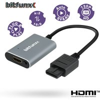 Bitfunx 720P HDMI™ Adapter S-video SV/AV HDTV Converter For NTSC PAL N64 SNES SFC NGC Game Console Aspect Ratio Switch
