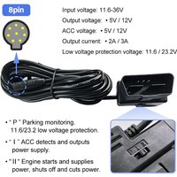 Car fuse box Cable, OBD Cable, USB Cable, 8-pin plug For Dash Cam