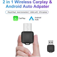 FLIXIVI CarPlay Android Auto Adapter Wired To Wireless 5GHz WiFi5.0,USB/Type-C Plug and Play, for 99% Wired CarPlay/Auto Cars