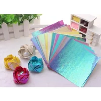 100Pcs Glitter Paper Sparkling Shiny Lucky Bird Origami Shining Square Handmade 10CM