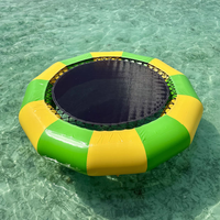 Inflatable Water Trampoline 10ft, Inflatable Water Bouncer With Slide Water Trampoline for Lake