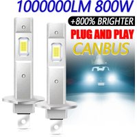 H1 Led Headlight 800W 1000000LM Wireless Fanless Mini Car Bulb 6000K 7585 CSP Chip CANBUS Auto Lamp LED Fog Light 12V Plug&Play