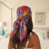 Women Spring Summer Square Scarf 70*70cm Satin Silk Scarves Headscarf Female Foulard Beach Bandana Ladies Neckerchief Hair band