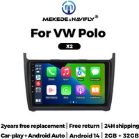 Wireless Carplay Car Radio 2GB+32GB For Volkswagen VW Polo 5 Sedan 2008 - 2020 Android 14 Navigation GPS Multimedia Video Player