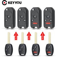 KEYYOU Modified Car Key Case For Honda Fit CRV Civic Insight Ridgeline HRV Jazz ACCORD 2003-2013