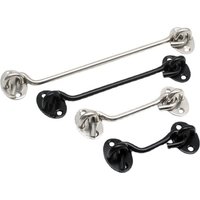 3/4/6/8/10/12 Inch Crescent Window Lock with Safety Switch Cabin Hook Door Latch Lock Catch Holder with Install Screws