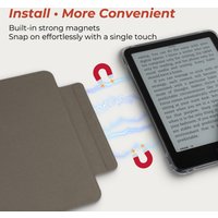 Twosheep Magnetic Detachable Cover suit for Kobo Clara BW Clara Colour Clara 2E 6inch with Clear Back Case Line Art Cat Dog