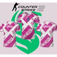 Falcon Esports Club 2025 Summer New Jersey CS2 NIKO KYOUSUKE Training Apparel Men's Customizable Breathable Crew Neck T-Shirt