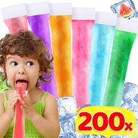 200/50PCS Disposable Ice Popsicle Mold Bags Creative Ice Pops Packaging Bag DIY Yogurt Ice Cream Juice Smoothie Bag Mould Tools