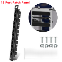 Cat6A 12 Port Patch Panel Full Shielded Wall Mounted For RJ45 Keystone Jack Sockets Desktop Wall Mount Server Rack Network