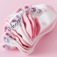 5 Pairs Of Pink Cute Cartoon Hello Kitty Embroidered Patterns, Versatile And Comfortable, Soft And Non Slip Ear Lifting Socks