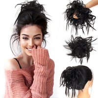 Synthetic Messy Hair Bun Piece Updo Fake Scrunchies Extension Curly Hairpieces Ponytail Chignon Headband Hair Buns for Women