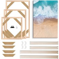 Various Sizes Canvas Frame Wooden Frames Natural Wooden Photo Oil Painting Canvas Diamond Painting Frames Canvas Wood Wall Frame