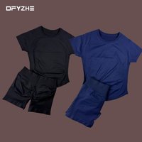 AliExpress NONE DFYZHEtwo-piece impact sports suit short sleeved seamless yoga top fitness suit fitness running shorts bicycle boxing shorts set