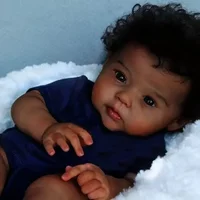 20 Inch / 50CM Reborn Baby Soft Touch Doll 3D Skin Visible Veins Simulated Baby Reborn Dolls Black Skinned Baby Reborn Doll Kit