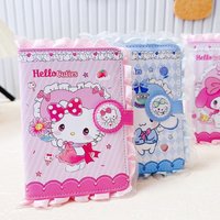 Lace and lace Sanrio PU soft stress relief notebook for children, cute cartoon notebook, color page notes