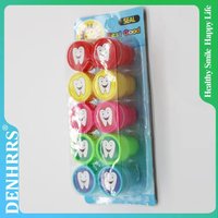 Tooth Smiling Shape Stamper Cute Dentist Gift for Kid Children Colorful Cartoon Stamp 10Pcs/Pack