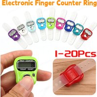 1-20pcs Electronic Digital LCD Finger Ring Tally Counter Hand Tally Clicker Digital Row Knitting Counter Ring for Strokes Color