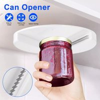 Round Can Opener Multifunction Non-slip Labor Saving Self-adhesive Jar Opening Kitchen Cabinet Under Lid Remover Accessories