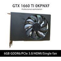 GTX 1660 Ti 6GB GDDR6 Gaming Graphics Card 0KPNXF Model 1536 CUDA Cores PCIe 3.0, Dual/Triple Fans, HDMI/DP for PC Build