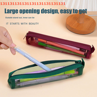 Storage Bag Multi-Functional Square Stationery Pencil Pouch Mesh Travel Cosmetic Storage Bag Toiletries Clear Wash Bag Brush