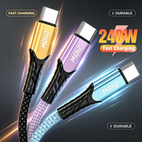 240W USB-C to Type C Cable PD Cable Fast Charging For iPhone 15 16 17 USB A-C For Samsung Xiaomi Honor Weaving Cable Accessories