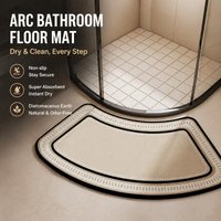 Arc Sector Shaped Absorbent Anti Slip Floor Pad Curved Corner Shower Room Washroom Doorstep Rug Soft Diatomaceous Earth Bath Mat