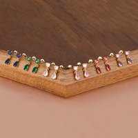 Classic French Style Waterdrop Dangle Pendant Stud Earring Fashion Multicolored Teardrop Crystal Earrings for Women Jewelry Gift