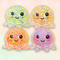 Glow Octopus Squeeze Stress Ball Transparent Foam Bead Fidget Toy Portable Pocket Anxiety Relief Desktop Adult Decor Unique Gift