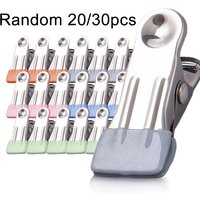 20/30pcs Stainless steel clothes clip is used for laundry, and multi-purpose - used as a bag clip for socks, towels, and snacks