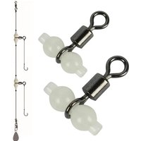 10-60Pcs Luminous Swivels Fishing Rolling Swivels Connector Sea Tackle Hook Connector Night Fishing Freshwater & Sea Fishing