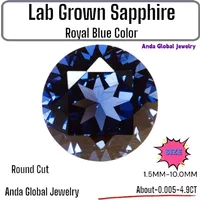 S-F-Lab Grown Sapphire Royal Blue Color Round Cut AAA+Clarity for Jewelry Setting&Custom Design Selectable Certificate