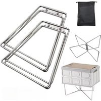 1/2Pcs Ice Box Holder Outdoor Camping Box Storage Stand Cooler Box Stand Folding Box Support Shelf Camping Supply