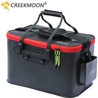 Portable EVA Thicken Waterproof Zipper Fishing Box Portable Folding Bag for Live Fish Bucket, Fishing Tackle with Shoulder Strap