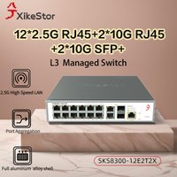 XikeStor Multi Gigabit 16 Ports L3 WEB/CLI Managed Switch Etherent with 12-Port 2.5G RJ45 2*10G RJ45 2-Port &10G SFP+
