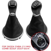 For Skoda Fabia 2 II MK2 Combi Scout 2007 2008 2009 2010 2011 2012 2013 2014 5/6 Speed Gear Shift Knob Handle Shifter Boot Cover