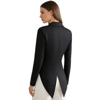 Womens Tailcoat Blazer Top Vintage Swallowtail Jacket Lapel Open Front Tuxedo Coat Outerwear Cocktails Waitress Cosplay Costume