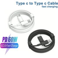 60W PD Fast Charging Cable USB C to Type C For Apple Iphone 15 Huawei Xiaomi Samsung Type C Weaving Cable Accessories Data line