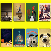 W-WallaceS G-Gromit Stickers For Debit Bank Credit Cards Metro Bus Pass Sticker Decoration Cover 4PCS Card Skin